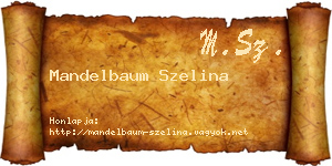 Mandelbaum Szelina névjegykártya